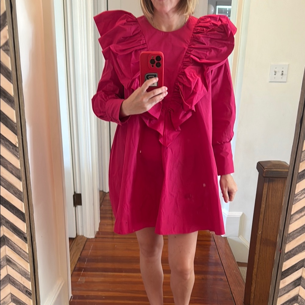 RED Valentino Pink Puff Sleeve Mini Dress